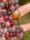 Gem Rainbow Spinel Mala with Tibetan Andesine Guru Bead, Rainbow Spinel 108 Bead Japa Mala