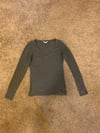 Long Sleeve Grey Tight Fitted T-Shirt