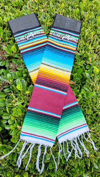 Image 2 of La Chingona - Sarape Golf Towel - Vino Tinto (Burgundy)