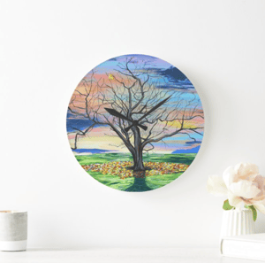 Image of Swansong Splendor Acrylic Glass Clock