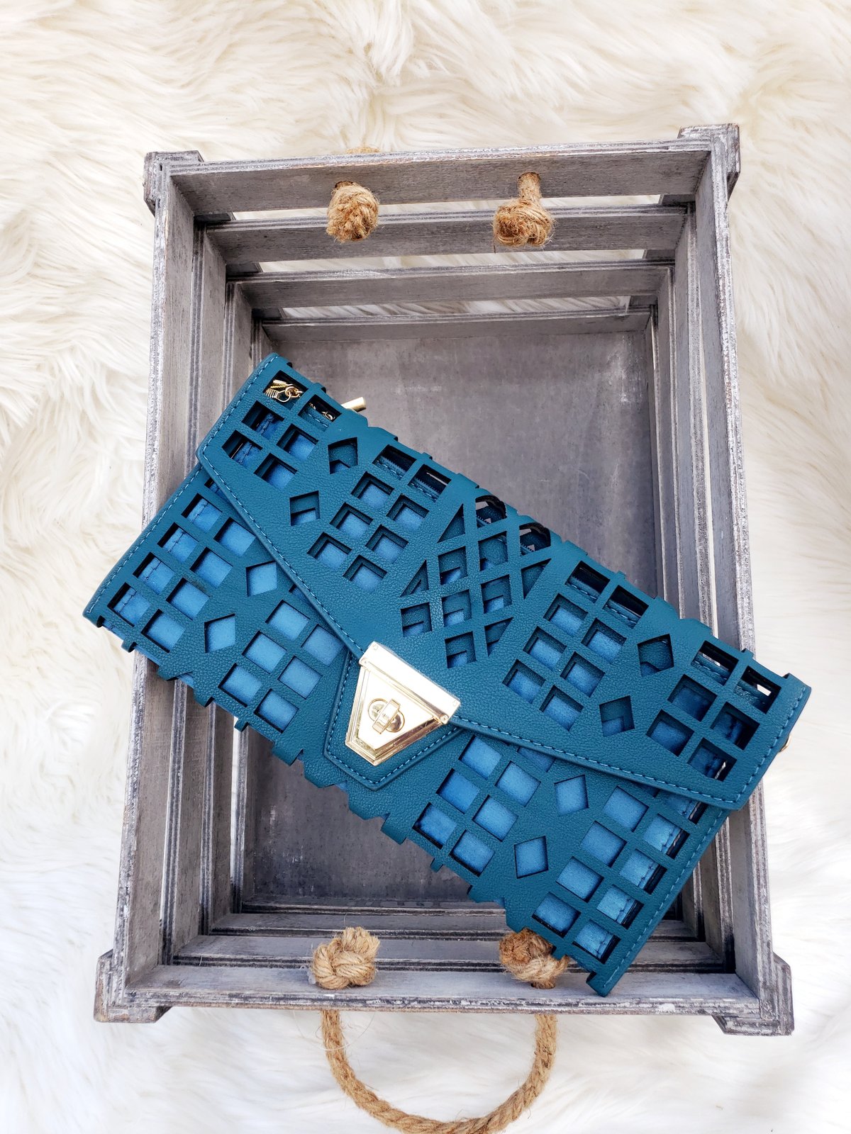 Teal clutch best sale