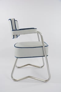 Image 2 of Fauteuil chromé gris bleu