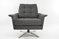 Image 4 of Fauteuil pivotant bouclette gris anthracite