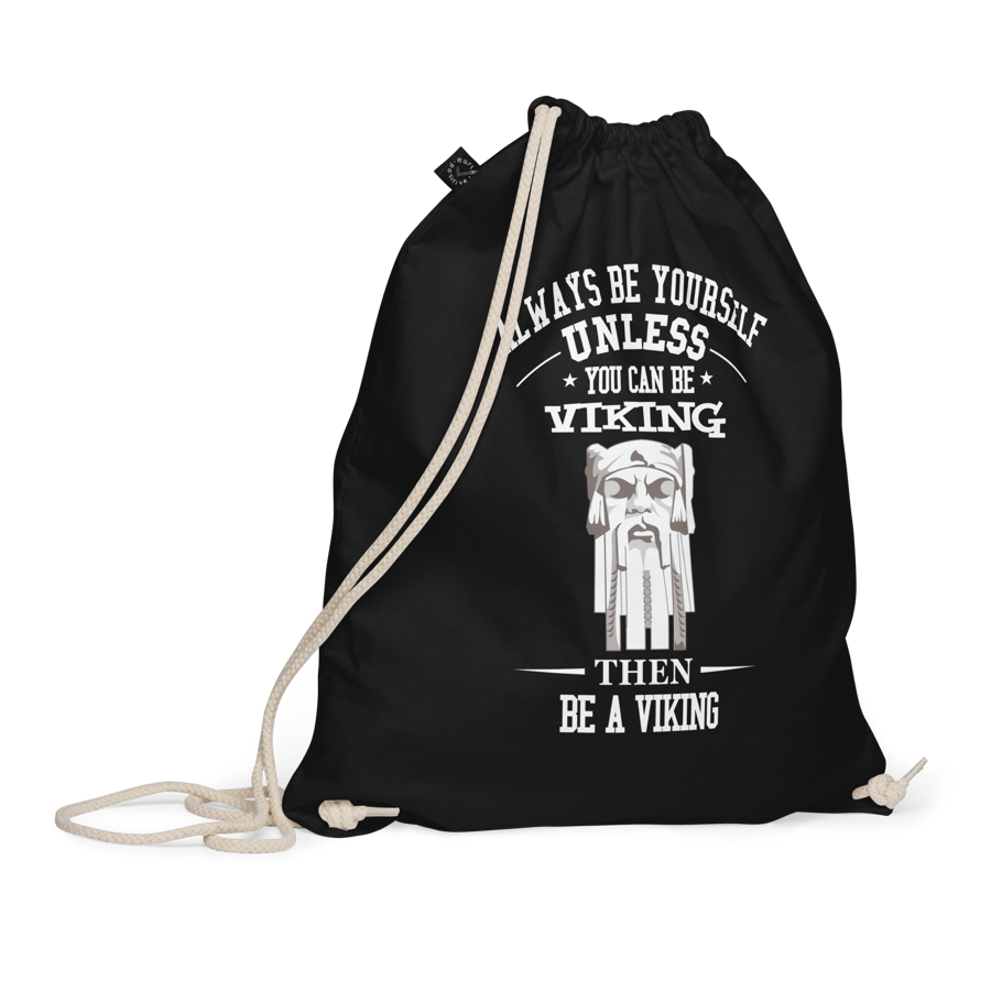 Image of Organic cotton drawstring bag. Be a Viking!