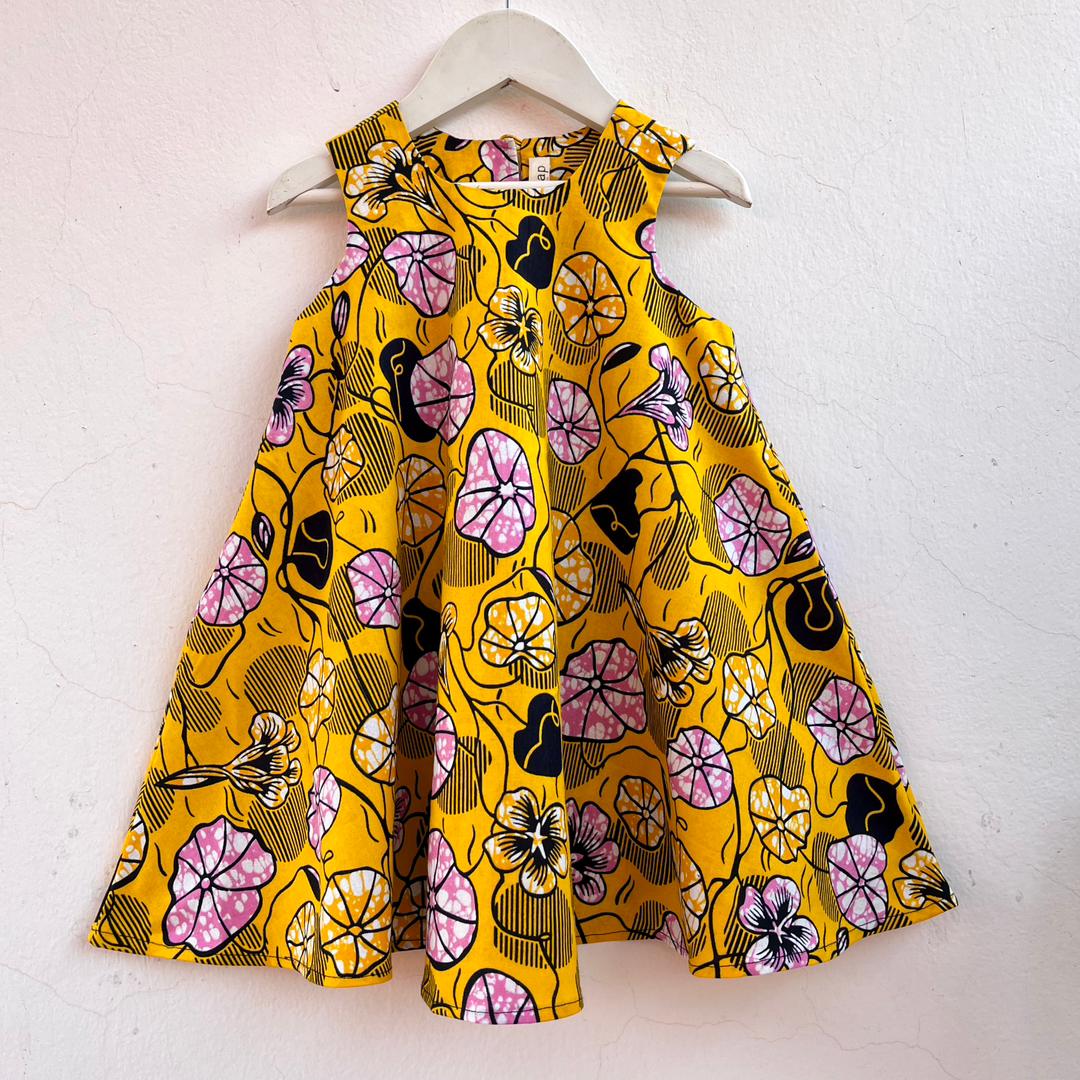 Yellow Velvet Big Bow Baby Dress