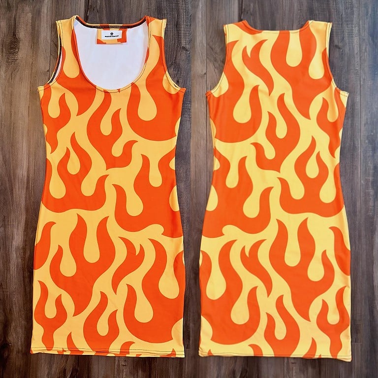 "Flame On" Graphic Tank Dress