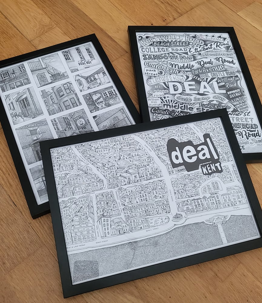 Image of A4 Framed Deal Town Art Print Father's Day Special