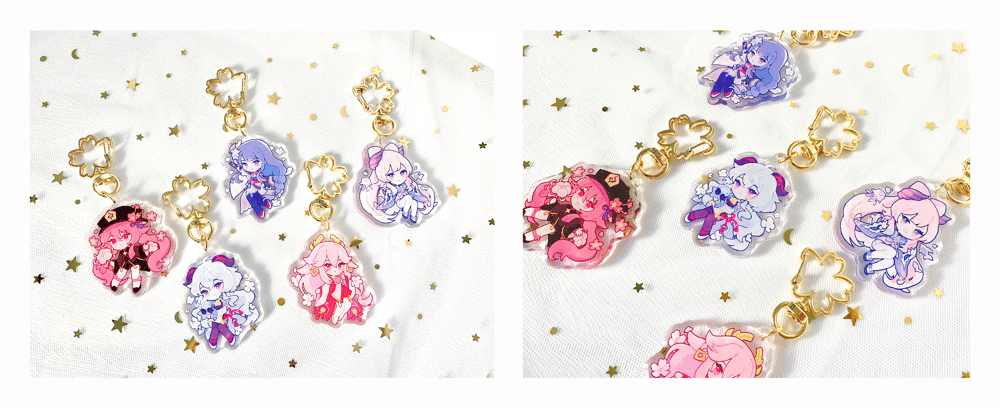 Image of Genshin Impact Girls Floral Charms 