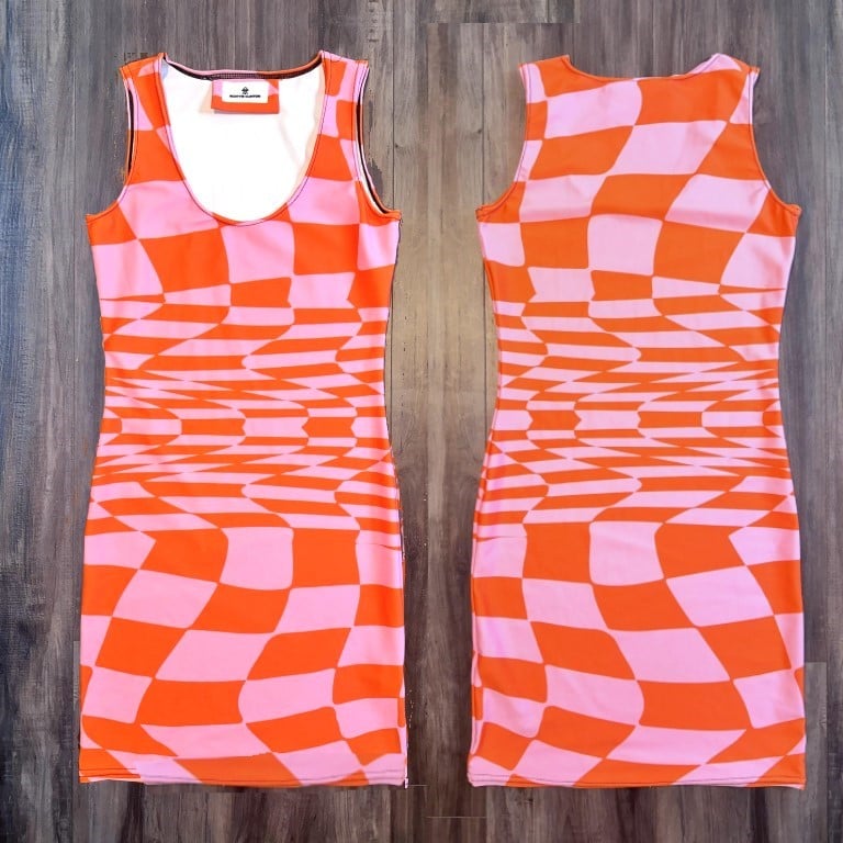 "Checkmate" Graphic Tank Dress