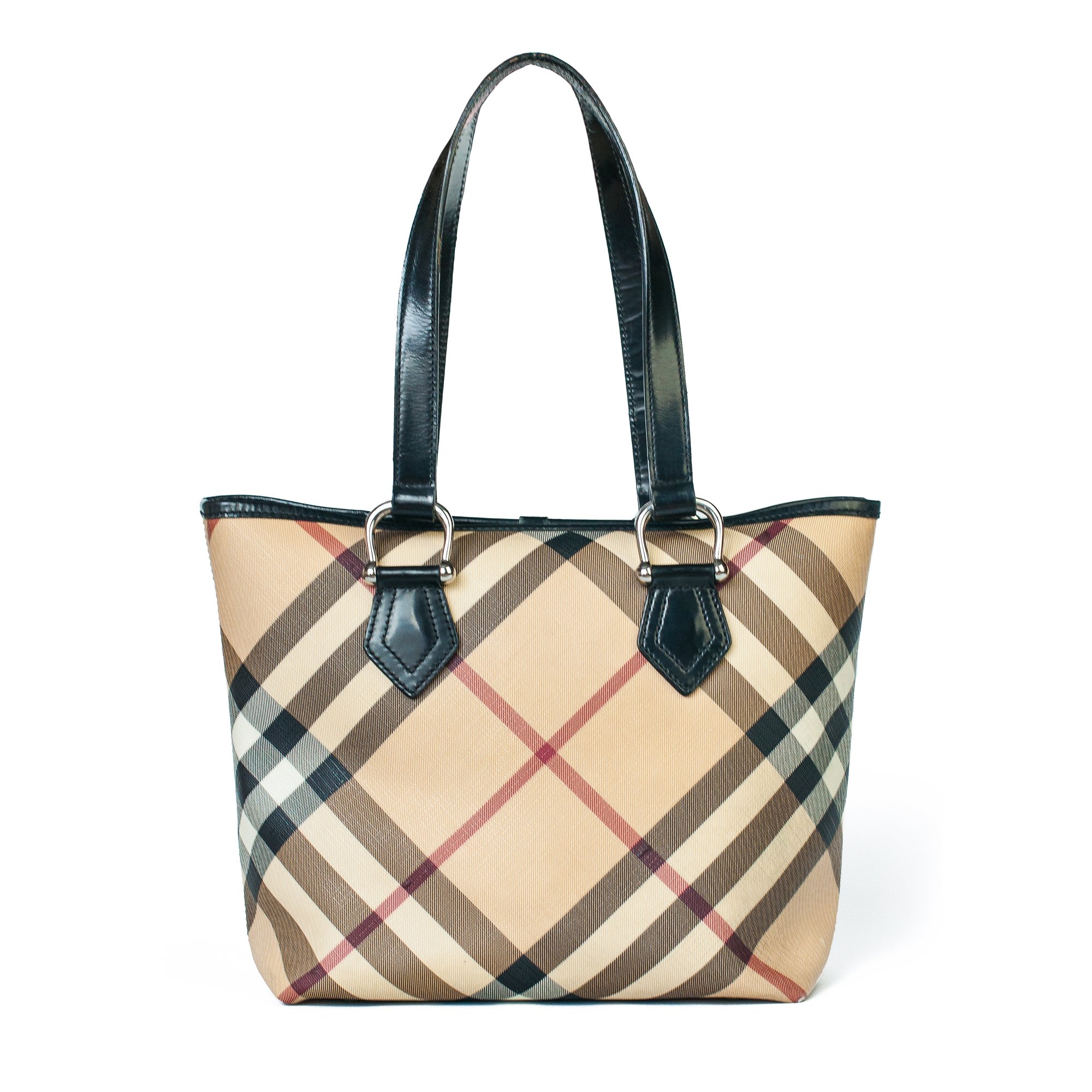 Image of Burberry Canvas Nova Check Tote Bag