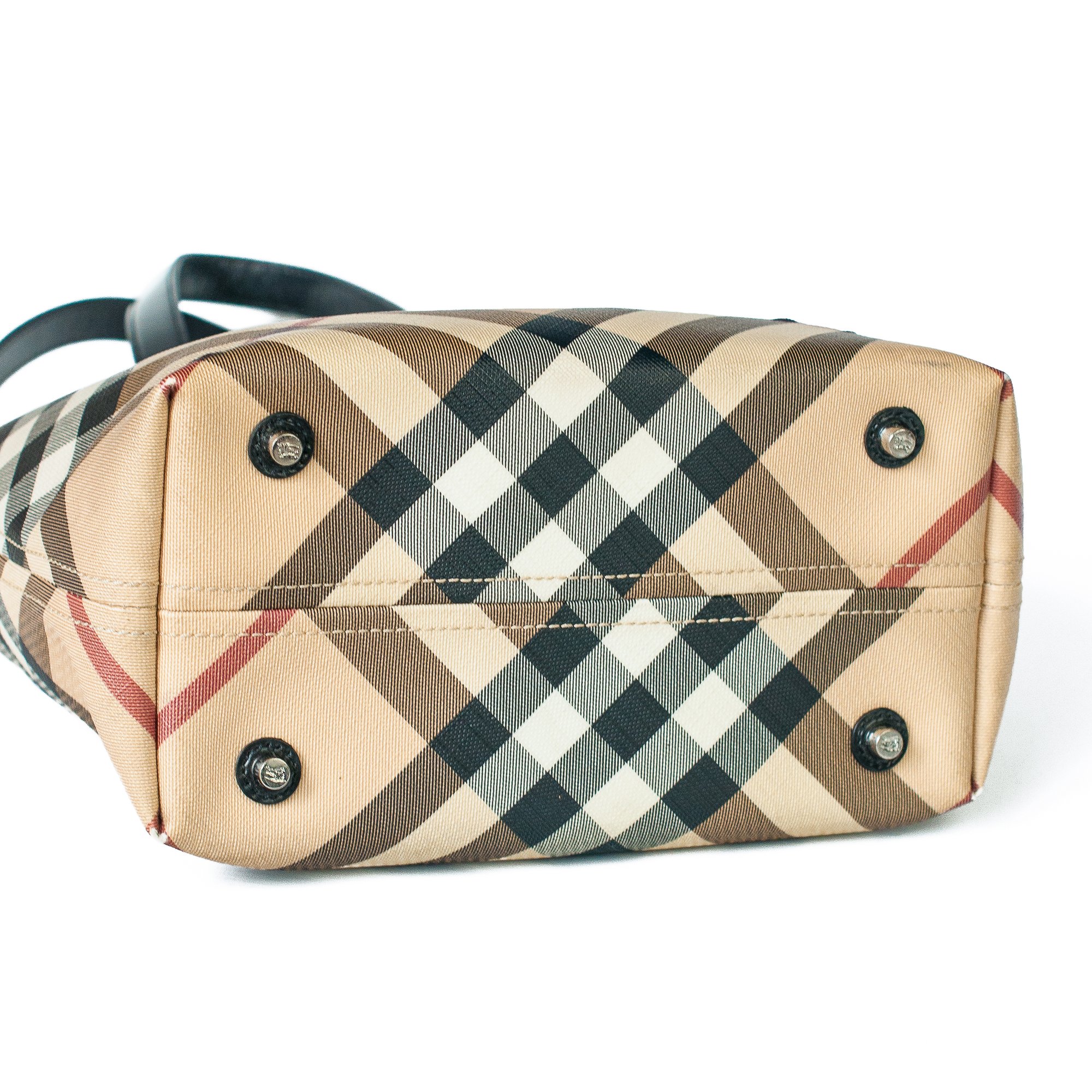 Image of Burberry Canvas Nova Check Tote Bag