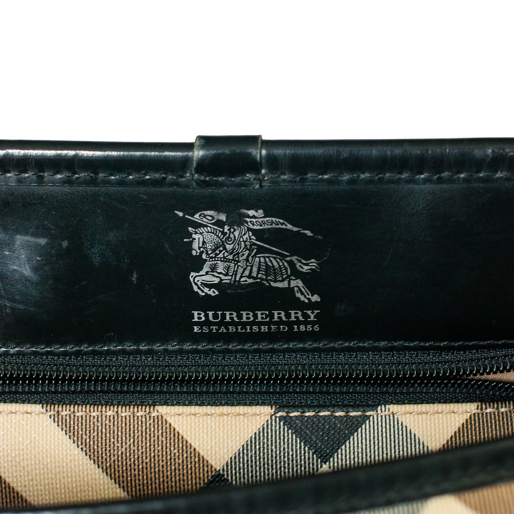 Image of Burberry Canvas Nova Check Tote Bag