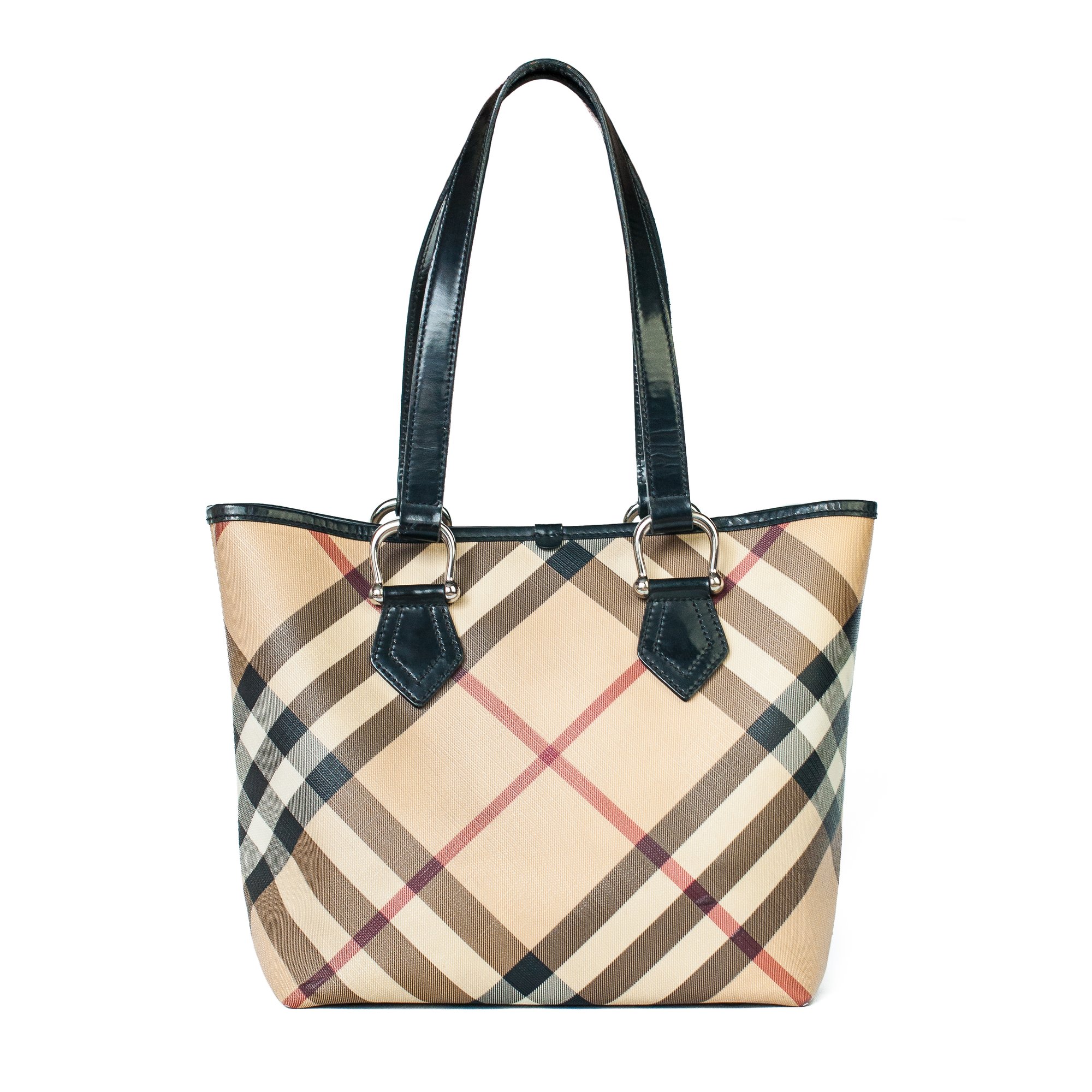 Image of Burberry Canvas Nova Check Tote Bag