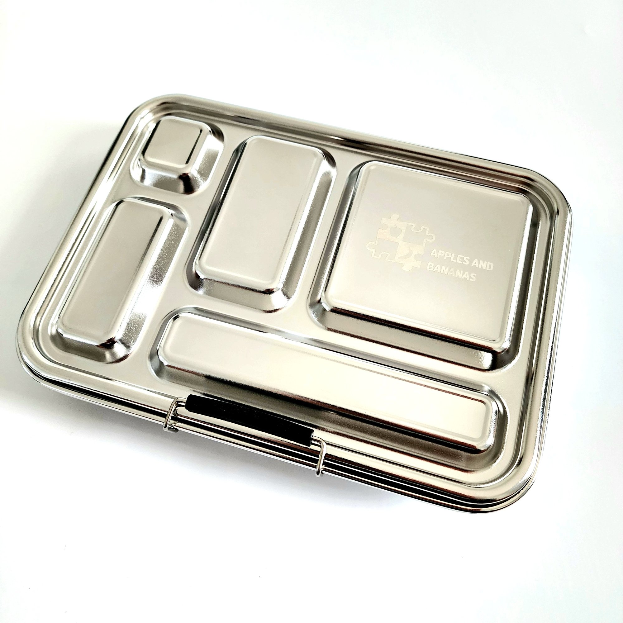 Stainless steel bento lunch box 5C green | Apples and Bananas