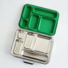 Stainless steel bento lunch box 5C green **NEW AND IMPROVED**
