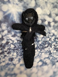 Image 2 of Lucky Black Cat Voodoo Doll With Lucky Hand Charm by Ugly Shyla