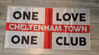 **HALF PRICE**Cheltenham One Love 1x0.5m Football/Ultras Flag.