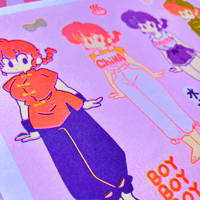 Image 2 of Ranma-Chan Risograph Print