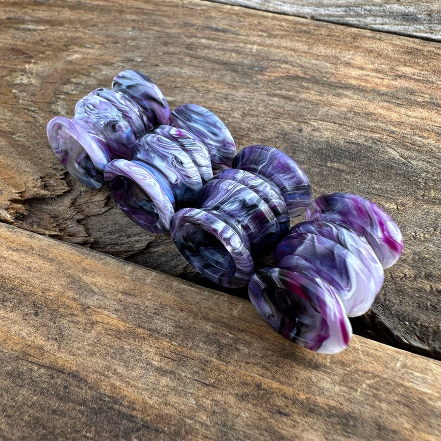 Image of *1 Per Person* Large Purp Black White Swirl