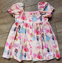 Pink Princess Square Neck Gathered Dress