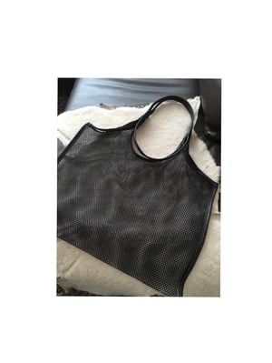 Image of leather bound mesh shopper