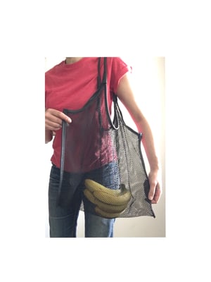 Image of leather bound mesh shopper