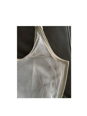Image of leather bound mesh shopper