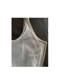 Image 5 of leather bound mesh shopper