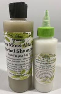 Image 1 of Sea Moss Alfalfa Shampoo and Sea Moss &amp; Marshmallow Root Leave-in Hair Milk, BESTSELLER