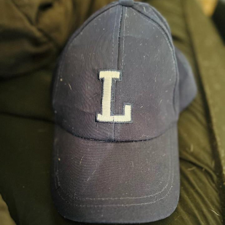 Worn L (for Lisa) Navy Blue Hat + Free Signed 8x10