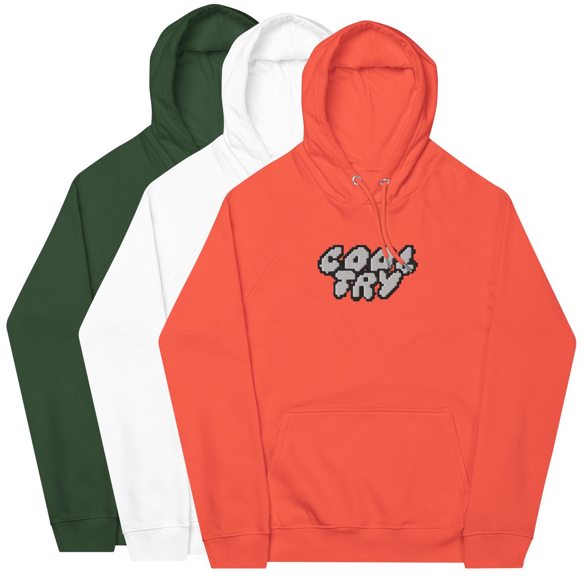 Cloud Logo Organic Raglan Embroidered Hoodie | Cool Try