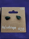 Heliotrope (Bloodstone) Studs