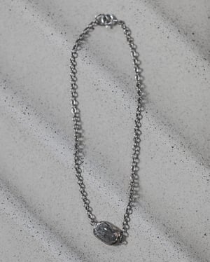 Image of 18ct white gold grey rose-cut diamond bracelet
