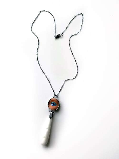 Image of Eye Necklace with White Polka Dot Drop