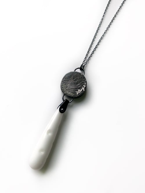 Image of Eye Necklace with White Polka Dot Drop