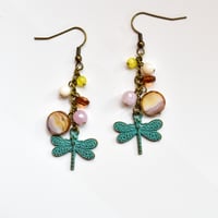 Dragonfly Charm Dangle Earrings 