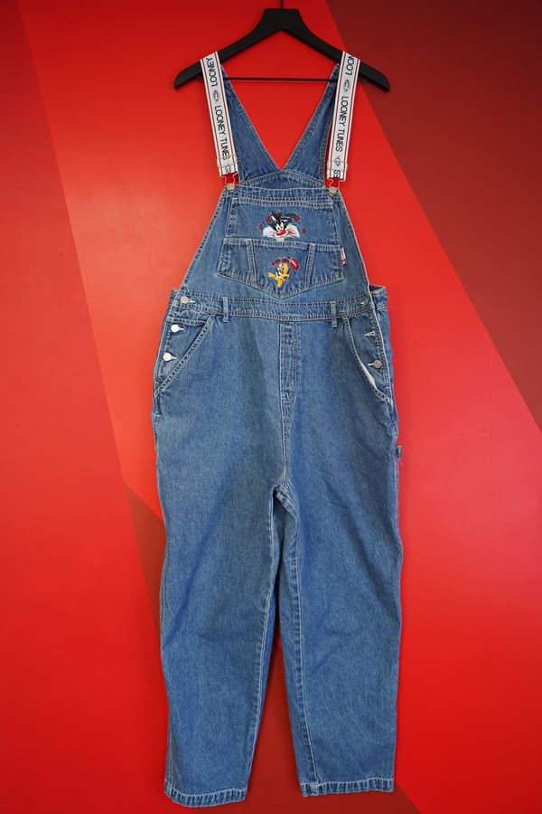 Image of (38x34) 2001 Sylvester & Tweety Looney Tunes Overalls