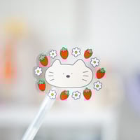 Image 1 of Cat & Strawberries sticker