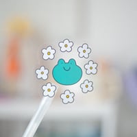 Image 1 of Frog and daisies sticker 