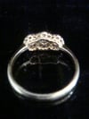 Edwardian Platinum 18ct yellow gold old cut diamond triple cluster ring 0.60ct