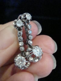 Image 1 of EDWARDIAN FRENCH 18CT PLATINUM TRANSITIONAL CUT DIAMOND 1.65ct DROP EARRINGS