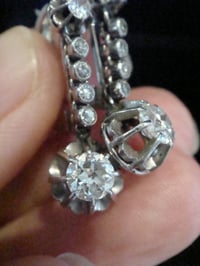 Image 3 of EDWARDIAN FRENCH 18CT PLATINUM TRANSITIONAL CUT DIAMOND 1.65ct DROP EARRINGS