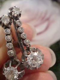 Image 4 of EDWARDIAN FRENCH 18CT PLATINUM TRANSITIONAL CUT DIAMOND 1.65ct DROP EARRINGS