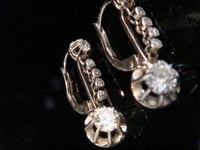 Image 5 of EDWARDIAN FRENCH 18CT PLATINUM TRANSITIONAL CUT DIAMOND 1.65ct DROP EARRINGS