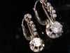 EDWARDIAN FRENCH 18CT PLATINUM TRANSITIONAL CUT DIAMOND 1.65ct DROP EARRINGS