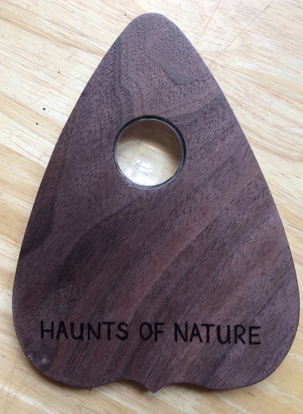 Wood Burned Ouija Planchette: Scarab on Black Walnut