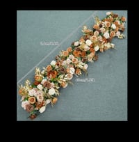 Image 3 of Flower row fall colors / burn orange, nude , gold  100cm and 200cm 
