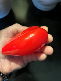 Image 3 of Heavy Red Glass, Heart-Shaped Pipe, Beautiful Glass Smoking Bowl, Tobacco Bowl  