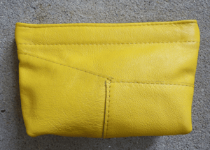 Image of black, yellow and  navy  facile spring frame pouch*