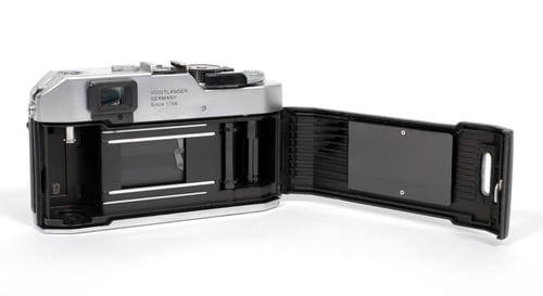Image of Voigtlander Bessa R 35mm Rangefinder camera with Canon 50mm F1.2 lens
